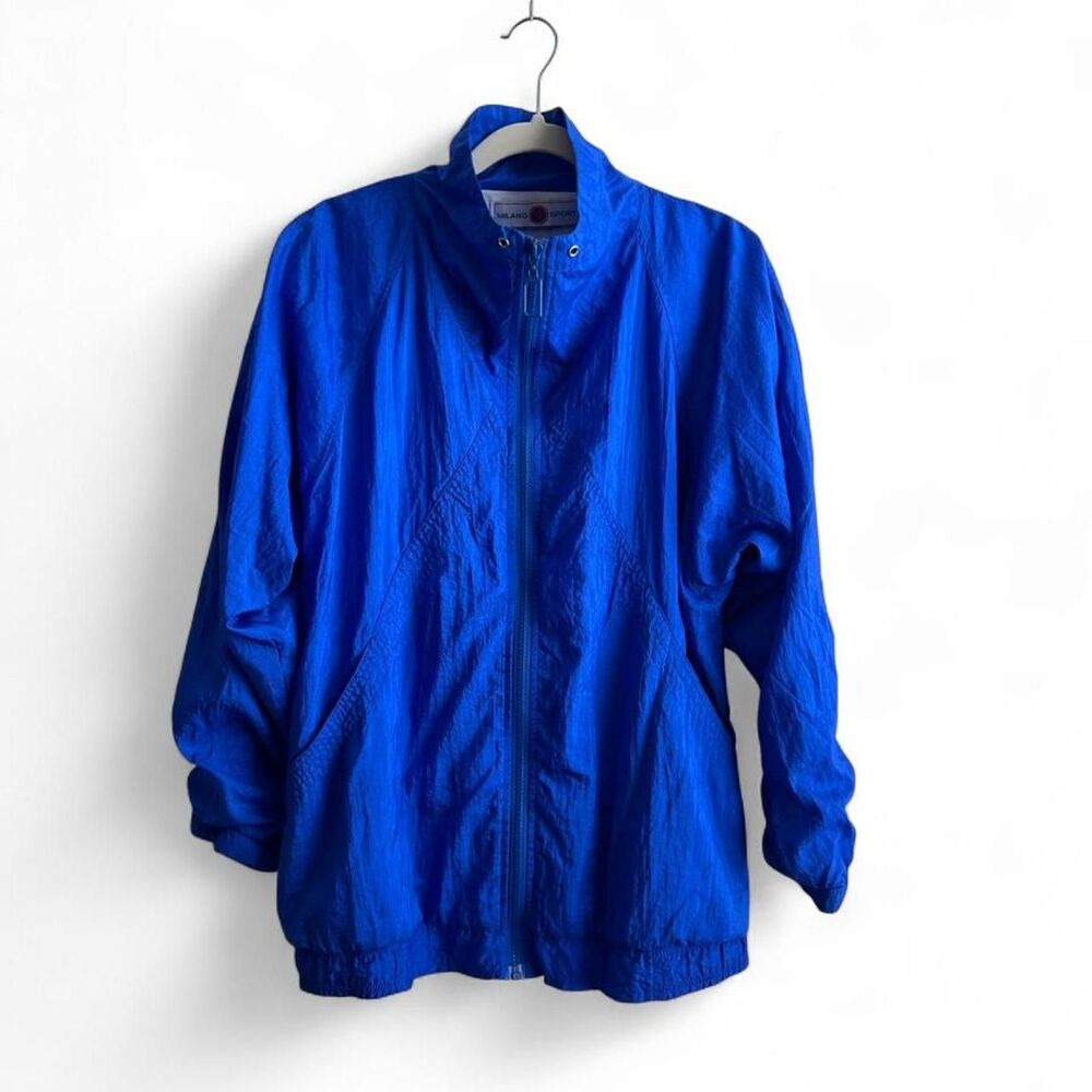 Vintage 90s Royal Blue Nylon Windbreaker Jacket Men's Medium